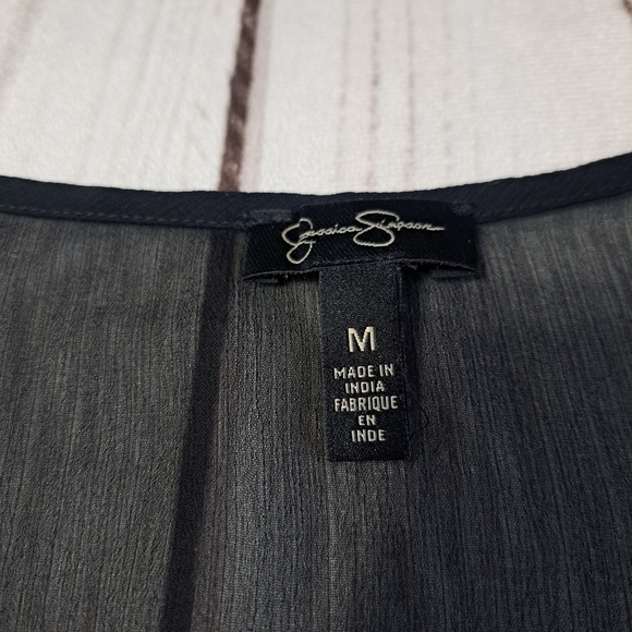 3 FOR 12 SALE Jessica Simpson Black Sheer Women's Blouse Size Medium - Picture 6 of 11